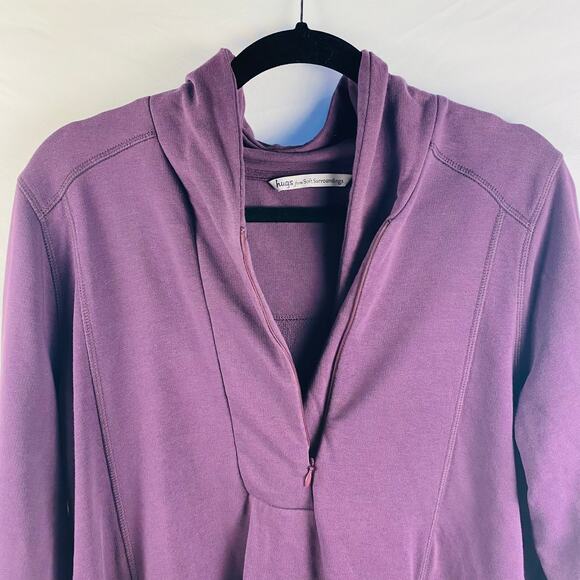 Soft Surroundings Purple Half Zip High Collar Pullover Size Large - Picture 8 of 8